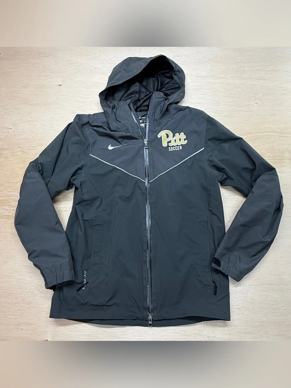 Nike Pitt Panthers Soccer Storm-Fit Hooded Rain Jacket Team Issued Dark Gray